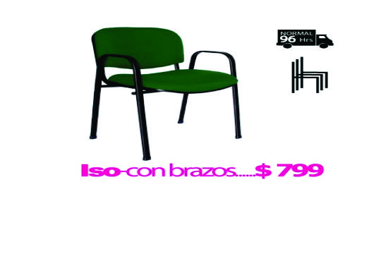 SILLA ISO CON BRAZO VERDE