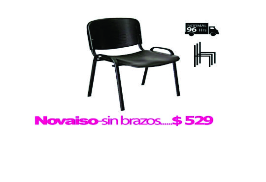 SILLA ISO SIN BRAZOS NEGRA